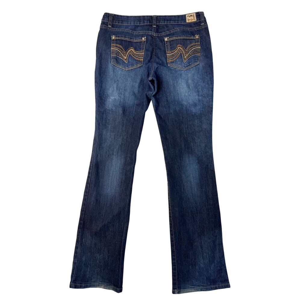 Lei Ashley Low Rise Slim Boot Jeans Women’s Size 11 Medium Wash Y2K - Picture 2 of 5